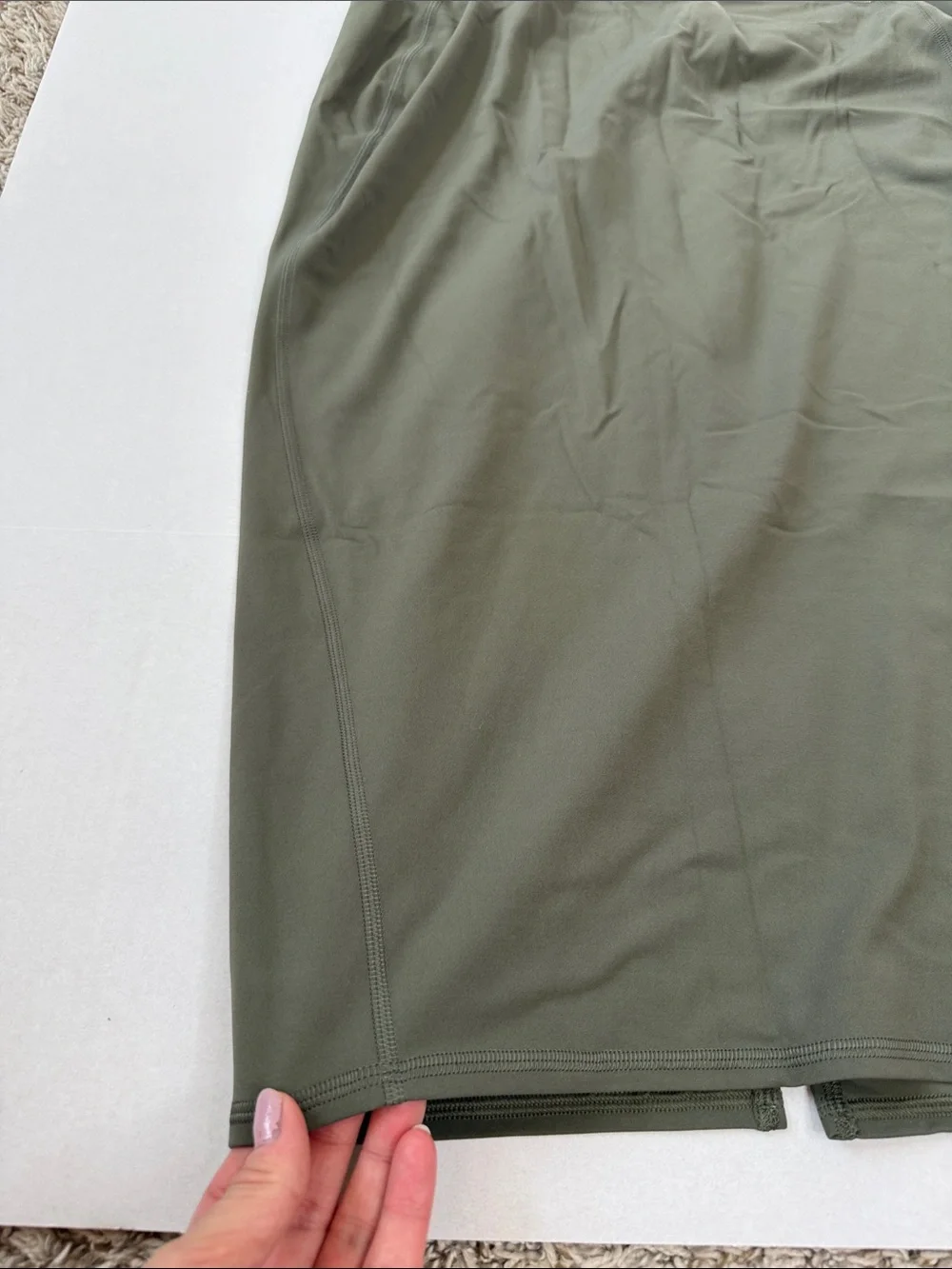 Lululemon Nulu Slim Fit High Rise Skirt Olive Green size 8 - Picture 6 of 12